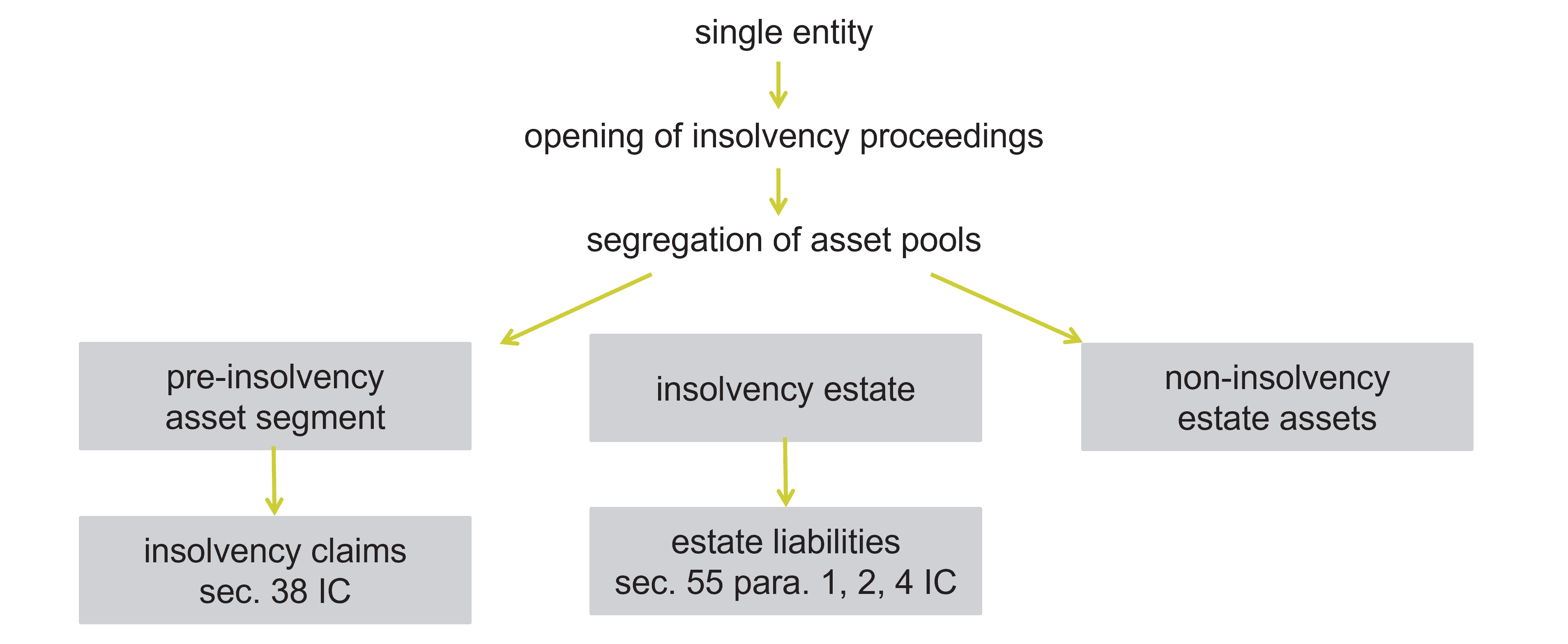 Insolvency - Division of asset pools